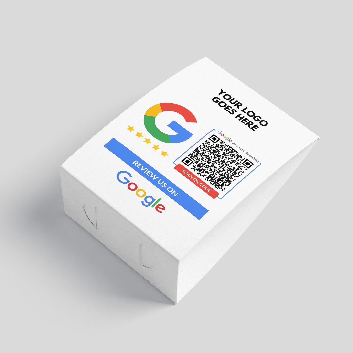 Table Tents QR Code Google Review Table Card - White Double Sided