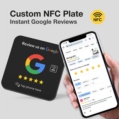 Black NFC Google Review Plate