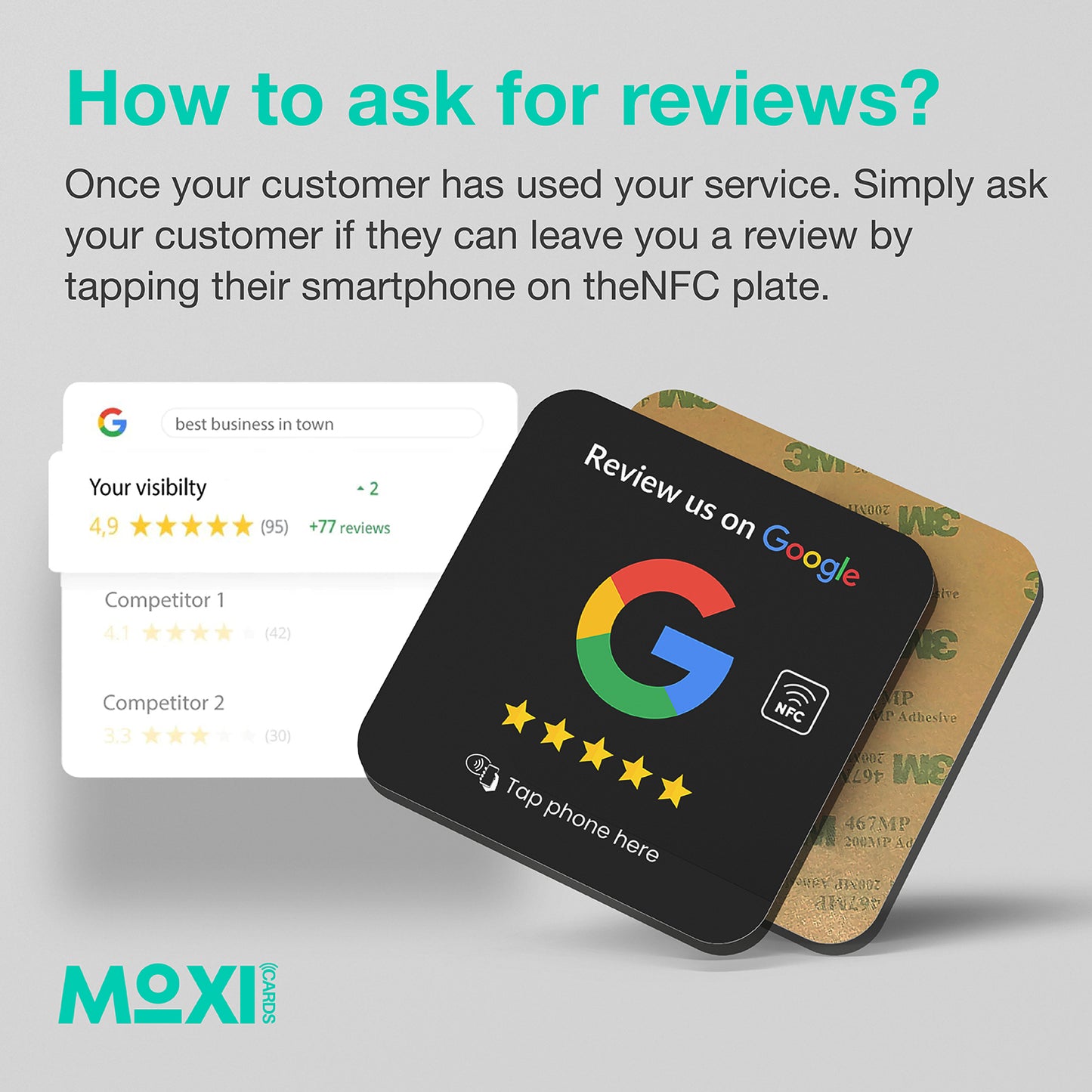 Black NFC Google Review Plate