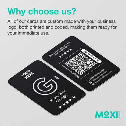 NFC Google Review Card - Single or Double Sided - Black