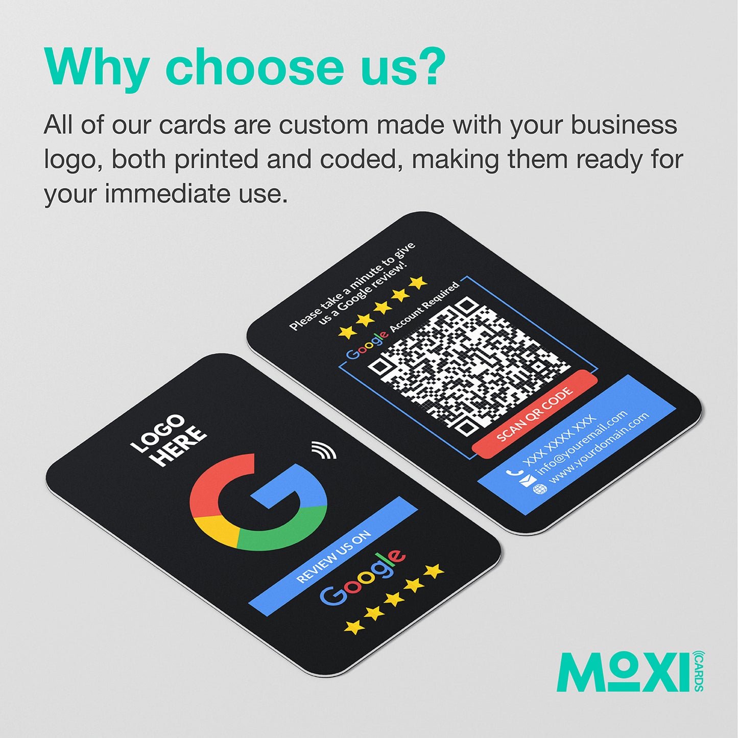 NFC Google Review Card - Single or Double Sided - Black