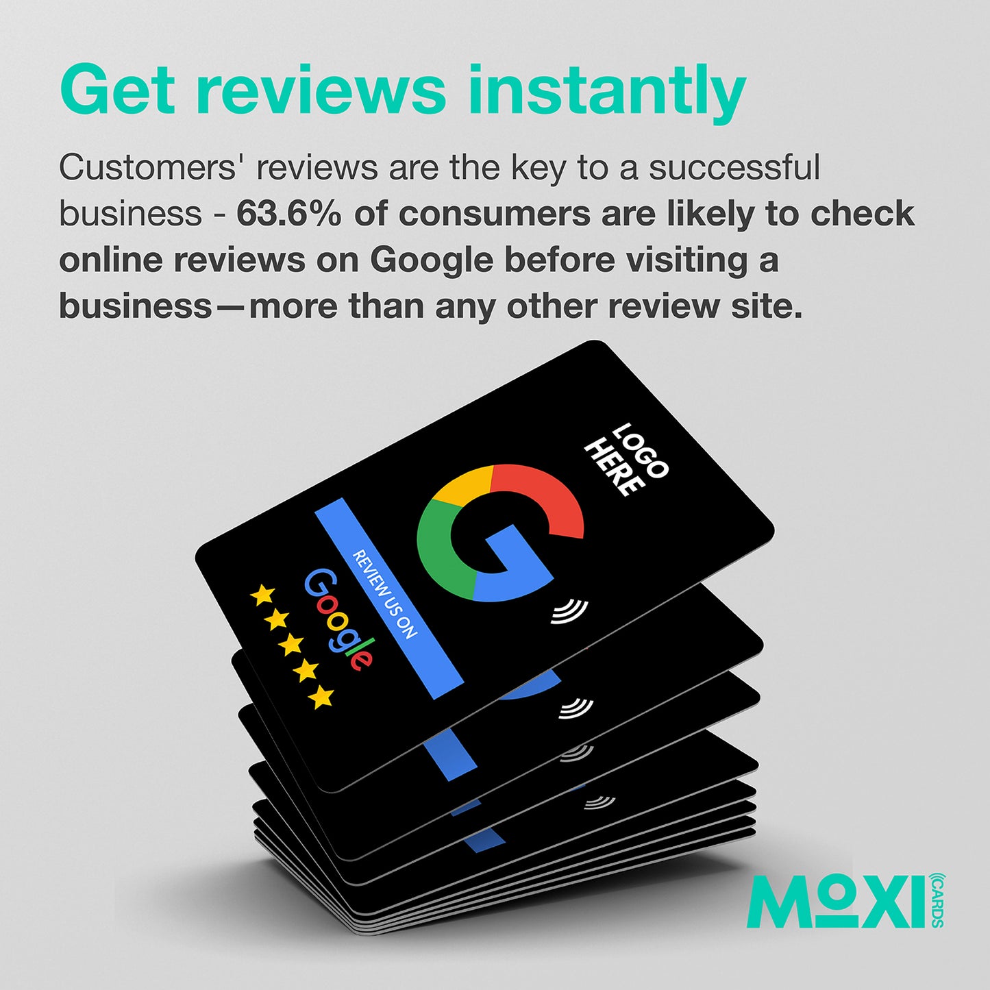 NFC Google Review Card - Single or Double Sided - Black