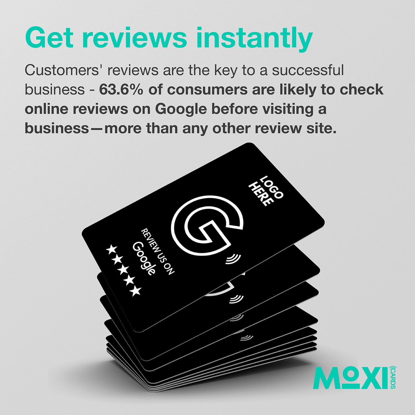 NFC Google Review Card - Single or Double Sided - Black