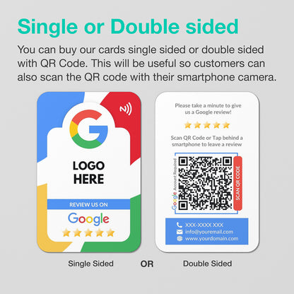 NFC Google Review Card - Single or Double Sided