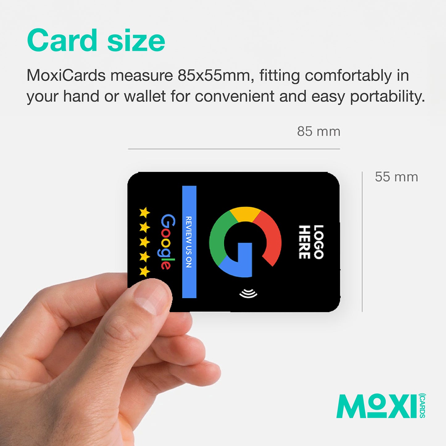 NFC Google Review Card - Single or Double Sided - Black