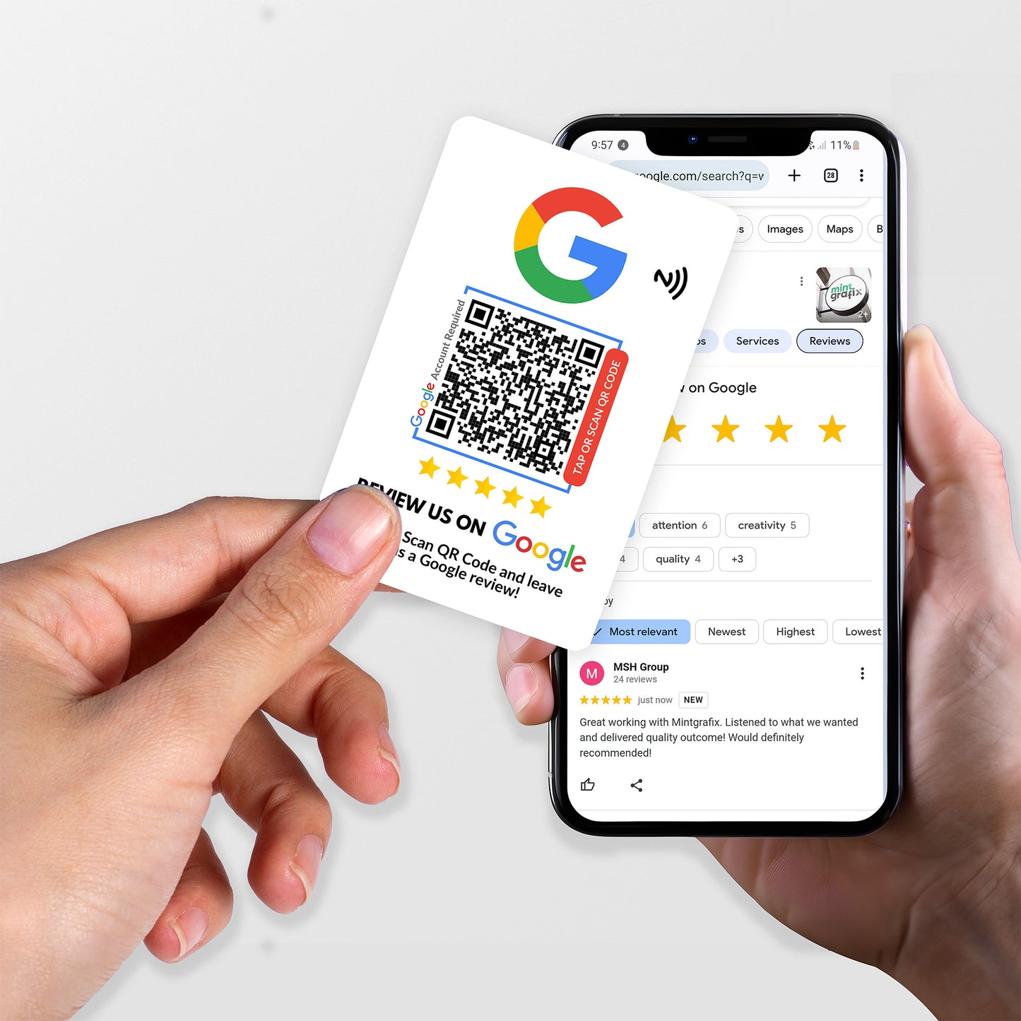 NFC Google Review Card - Single Sided