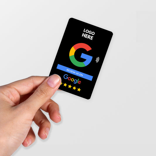 NFC Google Review Card - Single or Double Sided - Black