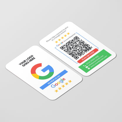 QR Code Google Review Paper Card - White Double Sided