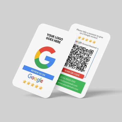 QR Code Google Review Paper Card - White Double Sided