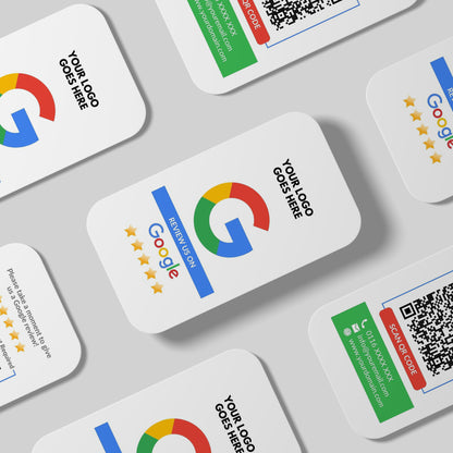 QR Code Google Review Paper Card - White Double Sided